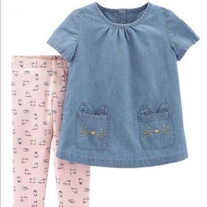 Carter's 2-Piece Chambray Top & Legging Set